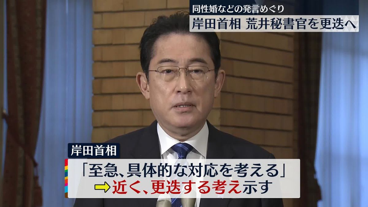 性的マイノリティーをめぐり差別発言…荒井秘書官を更迭へ　後任を近く正式に発表か