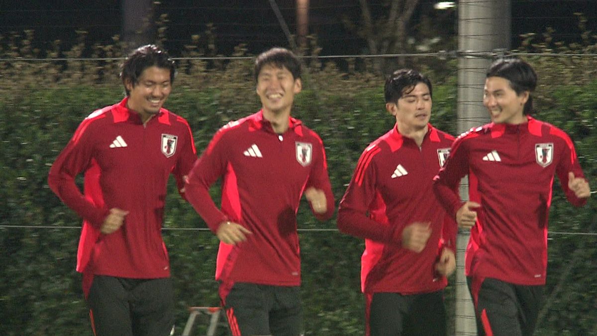 オーストラリア戦に向けて調整をするサッカー日本代表