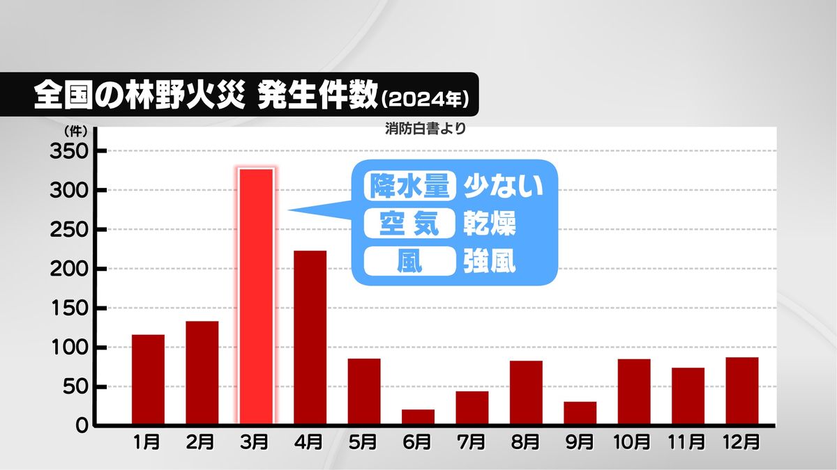 全国の林野火災 発生件数