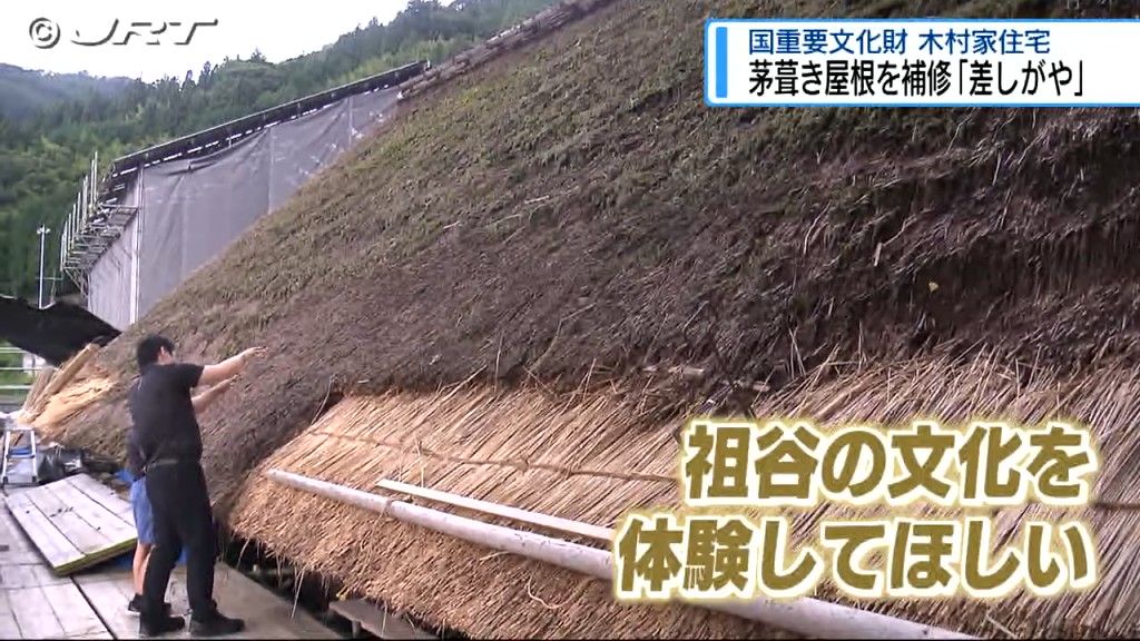 茅葺き屋根の補修工事 国の重要文化財に指定されている三好市東祖谷の「木村家住宅」【徳島】