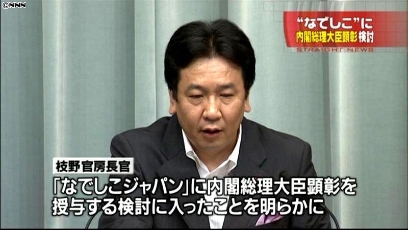 なでしこに内閣総理大臣顕彰の授与を検討