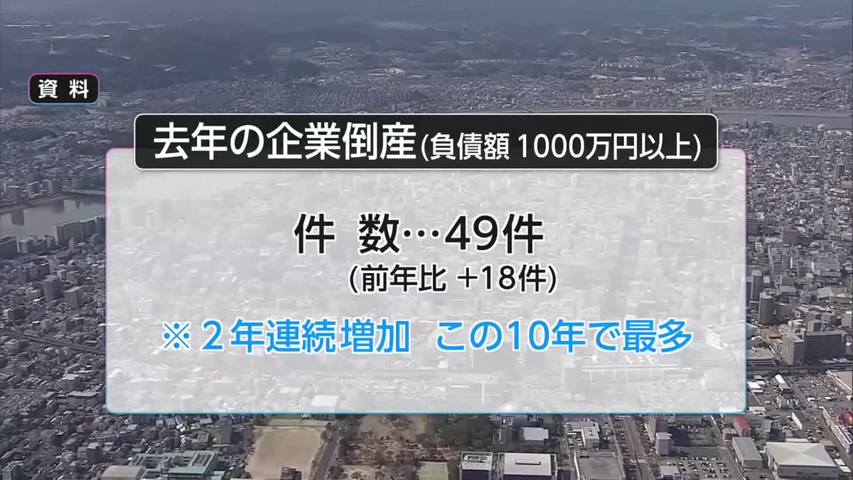 年間企業倒産件数49件　２年連続増加