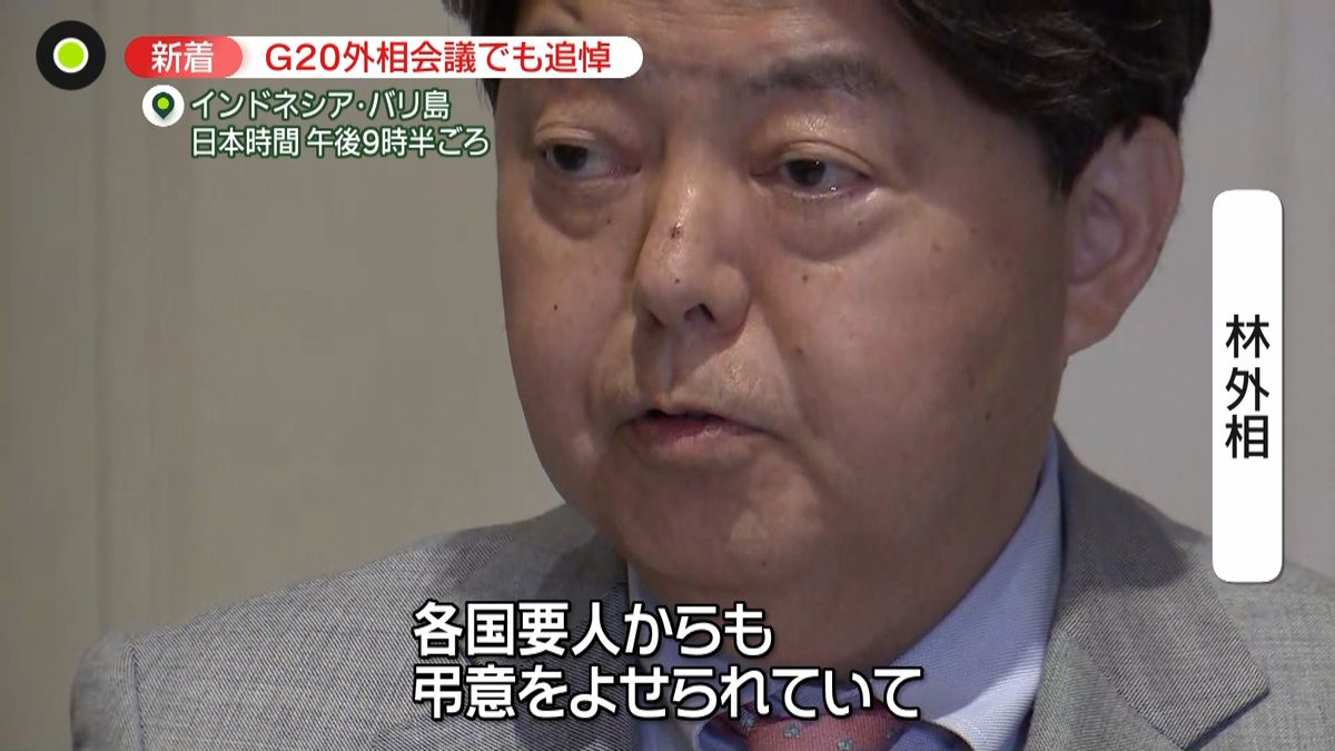 安倍元首相死去　林外相「安倍元総理が外交で残された大きな足跡を感じた」