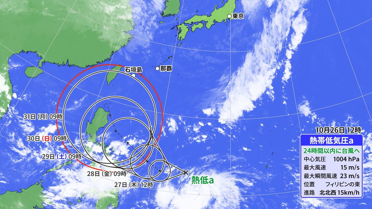 新たな台風発生か 来週沖縄に影響もたらす可能性も