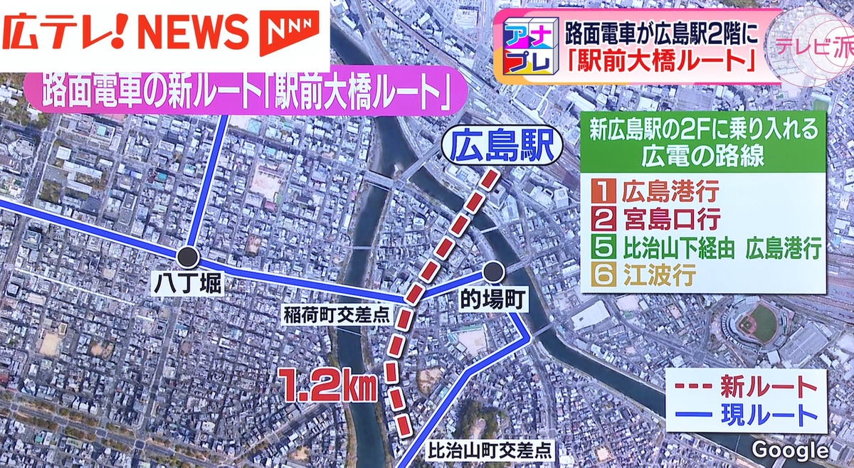 新ルートで、広島駅ー広島市中心部が４分短縮される！