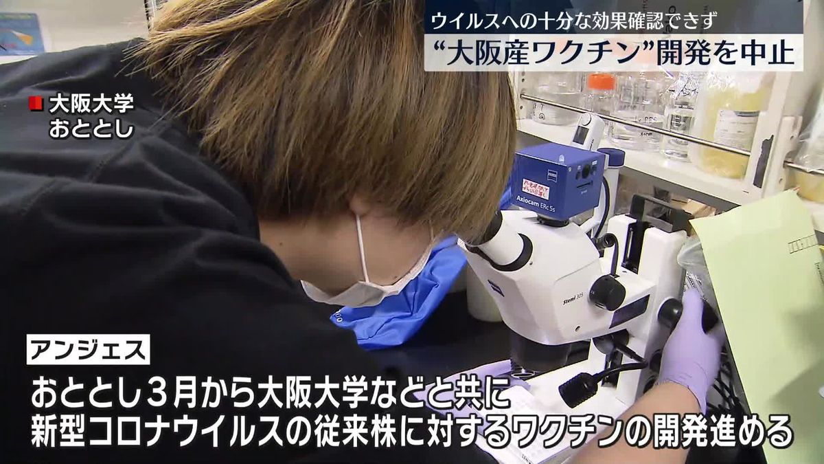 “大阪産ワクチン”の開発を断念　今後は変異株に対応する新たなワクチン開発へ