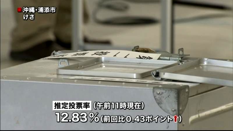 沖縄県知事選、投票率１２．８３％　１１時