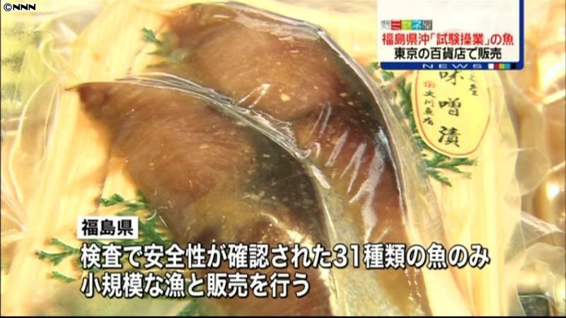東京で福島県沖“試験操業”の魚を販売