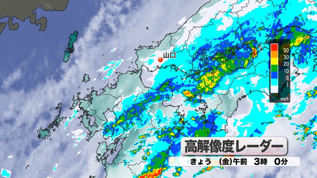 夜中の雨の様子