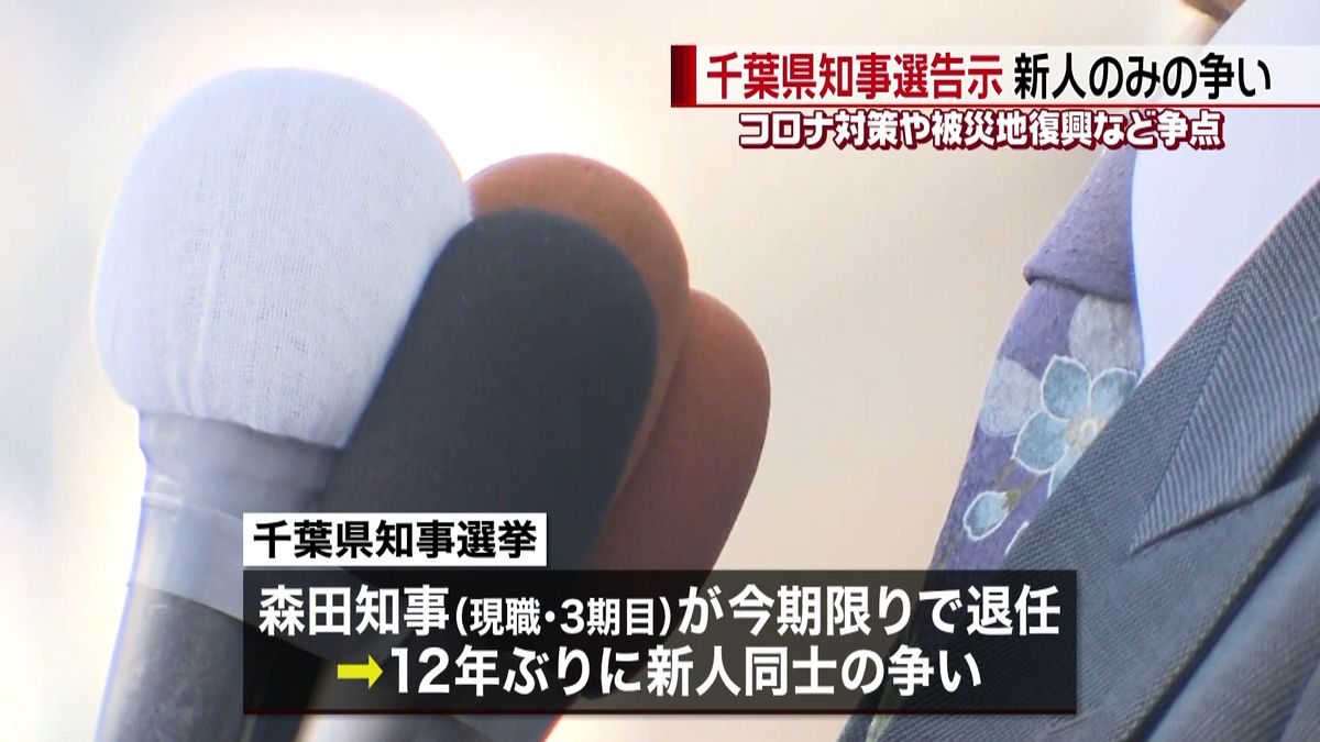 千葉県知事選挙告示　新人８人が立候補