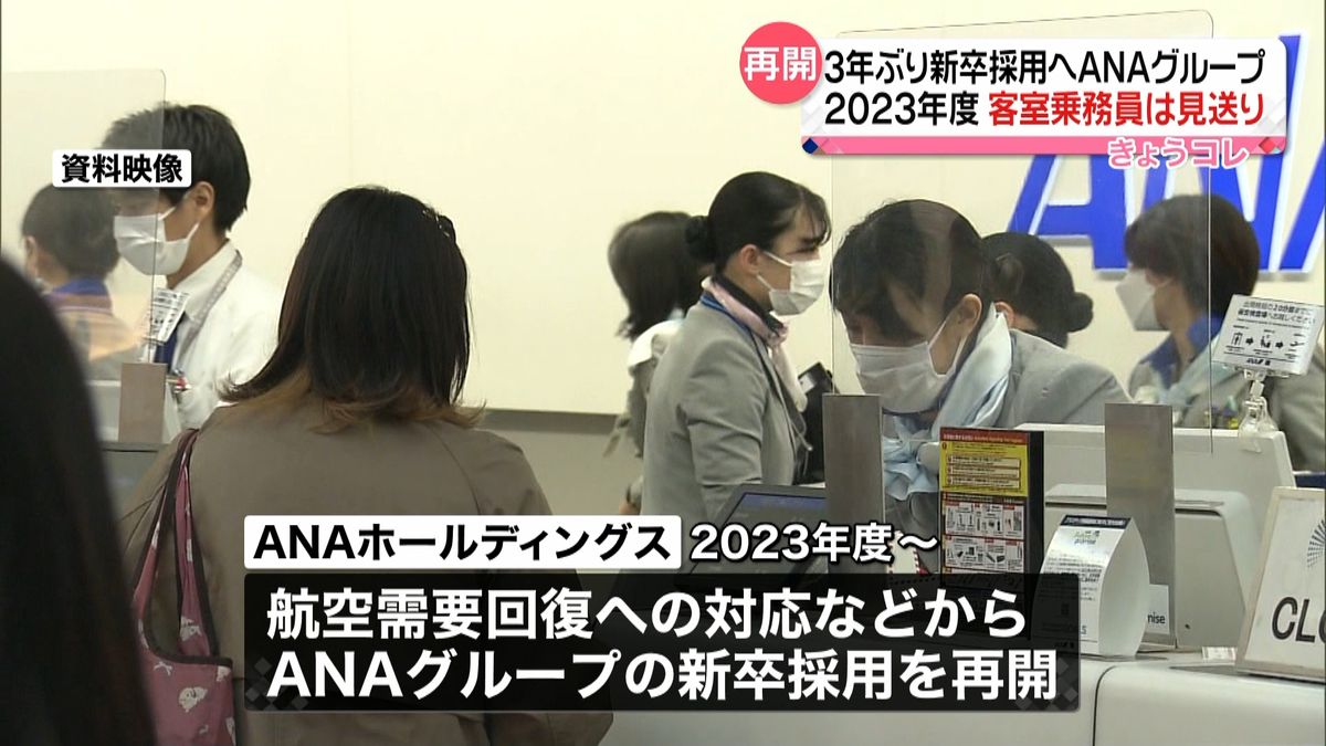 ＡＮＡグループ　新卒採用３年ぶり再開へ