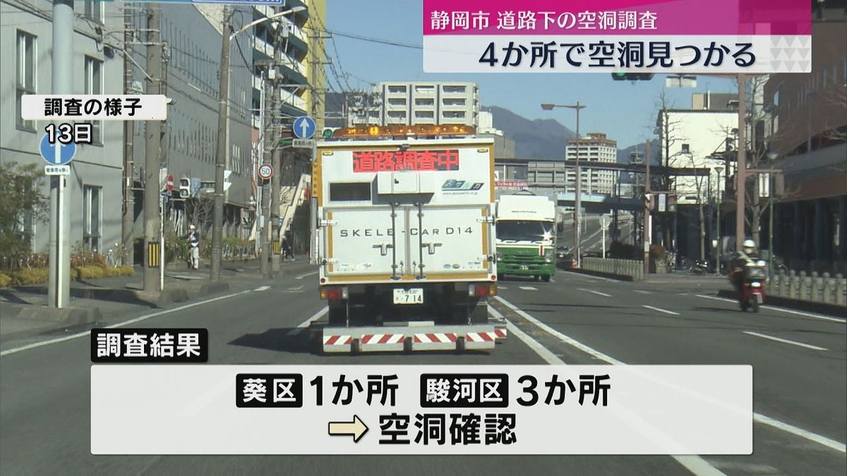 【道路陥没事故】静岡市が道路下の空洞調査　4カ所で空洞見つかるも大規模な陥没には繋がらず（静岡市）