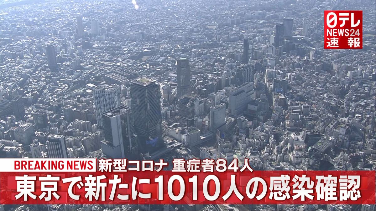 東京で１０１０人の感染確認　重症者８４人