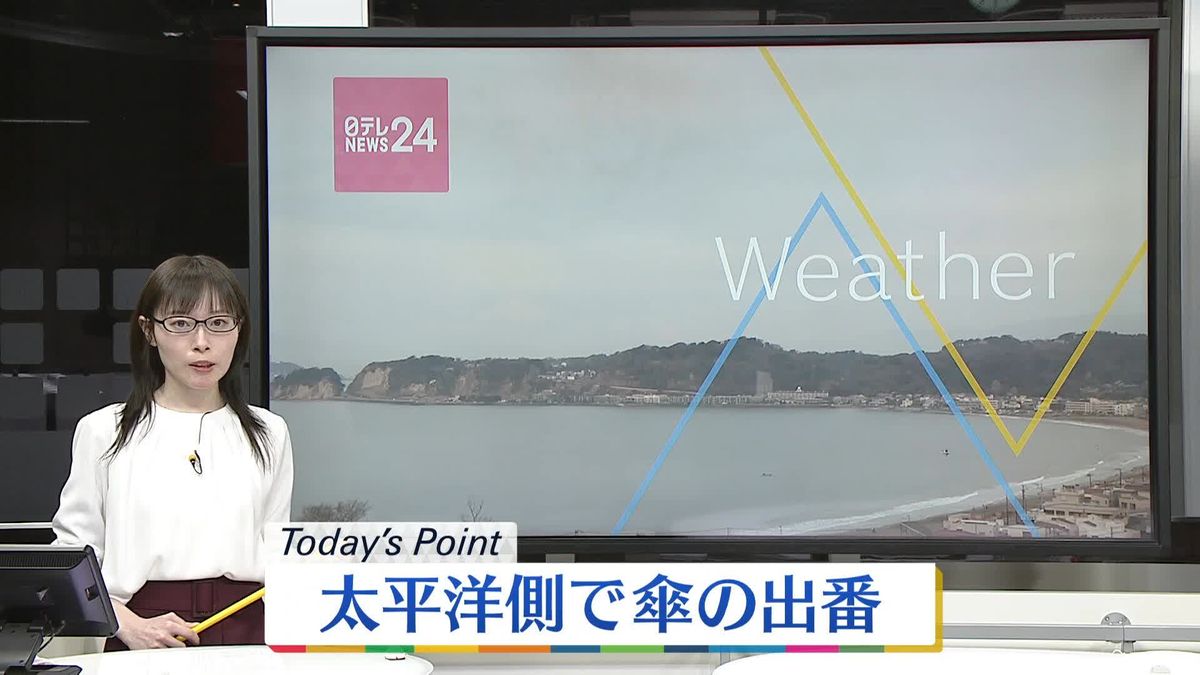 【天気】太平洋側中心に雨…西～東日本の太平洋側は気温低め
