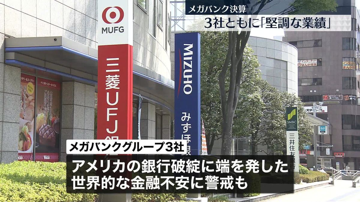 メガバンク決算　3社ともに「堅調な業績」　世界的な金融不安には警戒強める