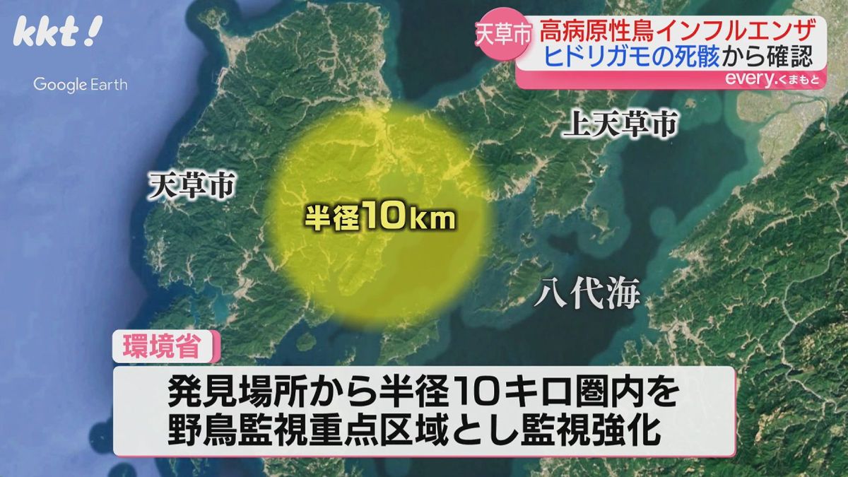 環境省は半径10キロ圏内を｢野鳥監視重点区域｣とし監視強化