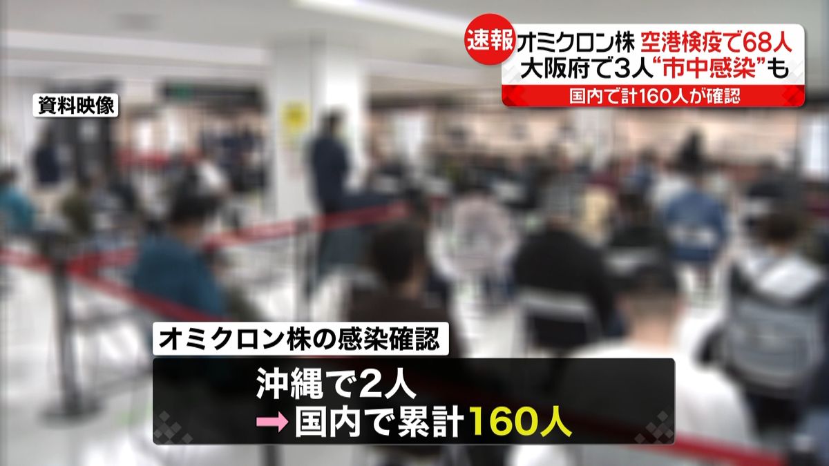 オミクロン株　空港検疫で６８人確認