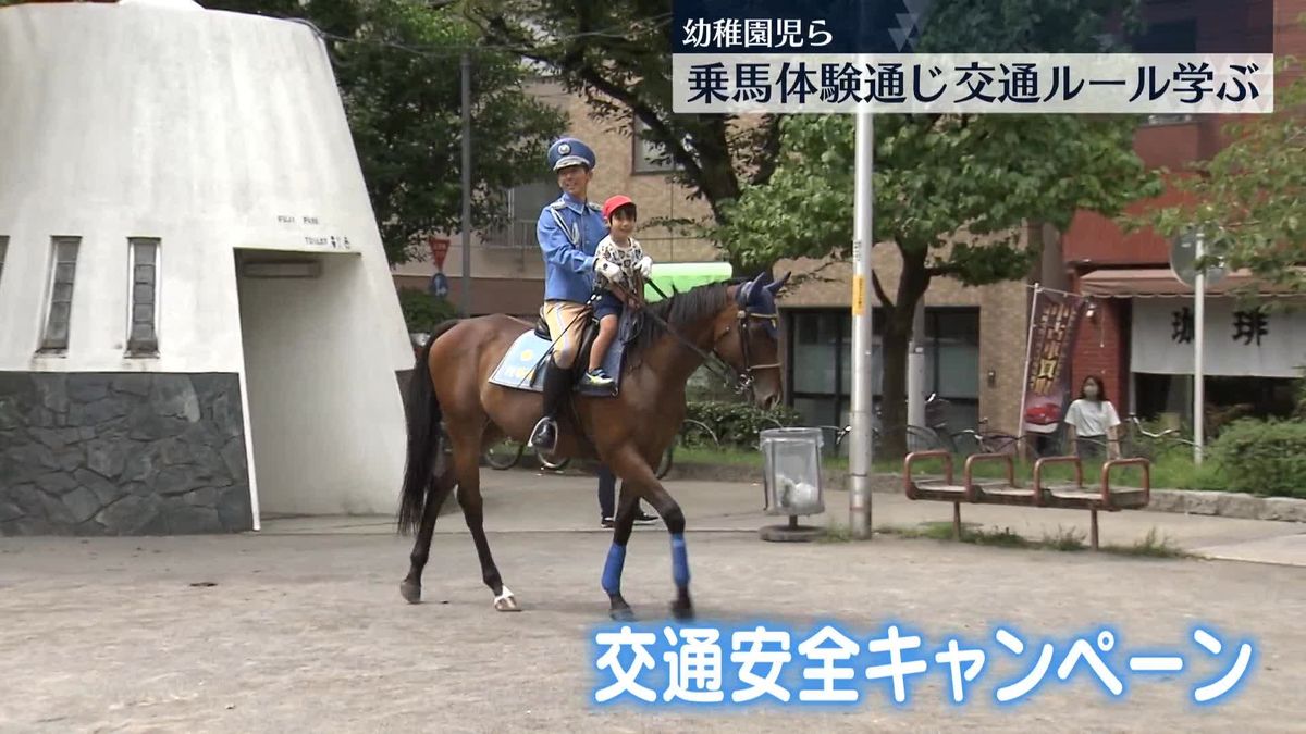 幼稚園児が乗馬体験などを通し交通ルール学ぶ　「基本的な交通ルールを家庭内で見直すきっかけに」　東京・浅草