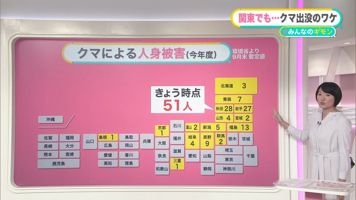 都内でも目撃情報　主食のドングリ“大凶作”…冬眠前のクマ出没　　えさ不足で行動範囲は“5倍以上”に　【#みんなのギモン】