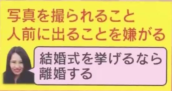 「結婚式を挙げるなら離婚」人前に出るのを嫌がった