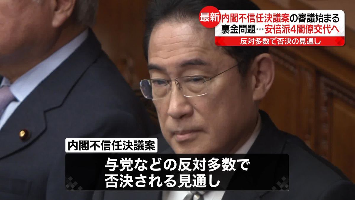 内閣不信任決議案の審議始まる　反対多数で否決の見通し