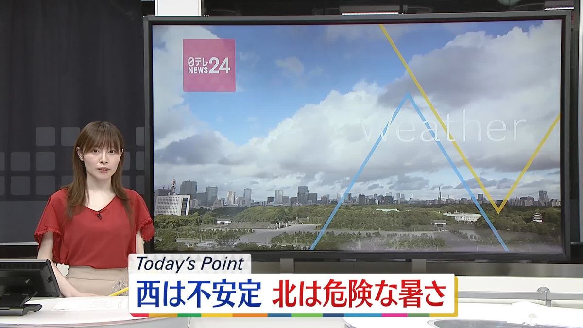 【天気】関東、東海～九州は変わりやすい天気　北日本と北陸は記録的な暑さ続く
