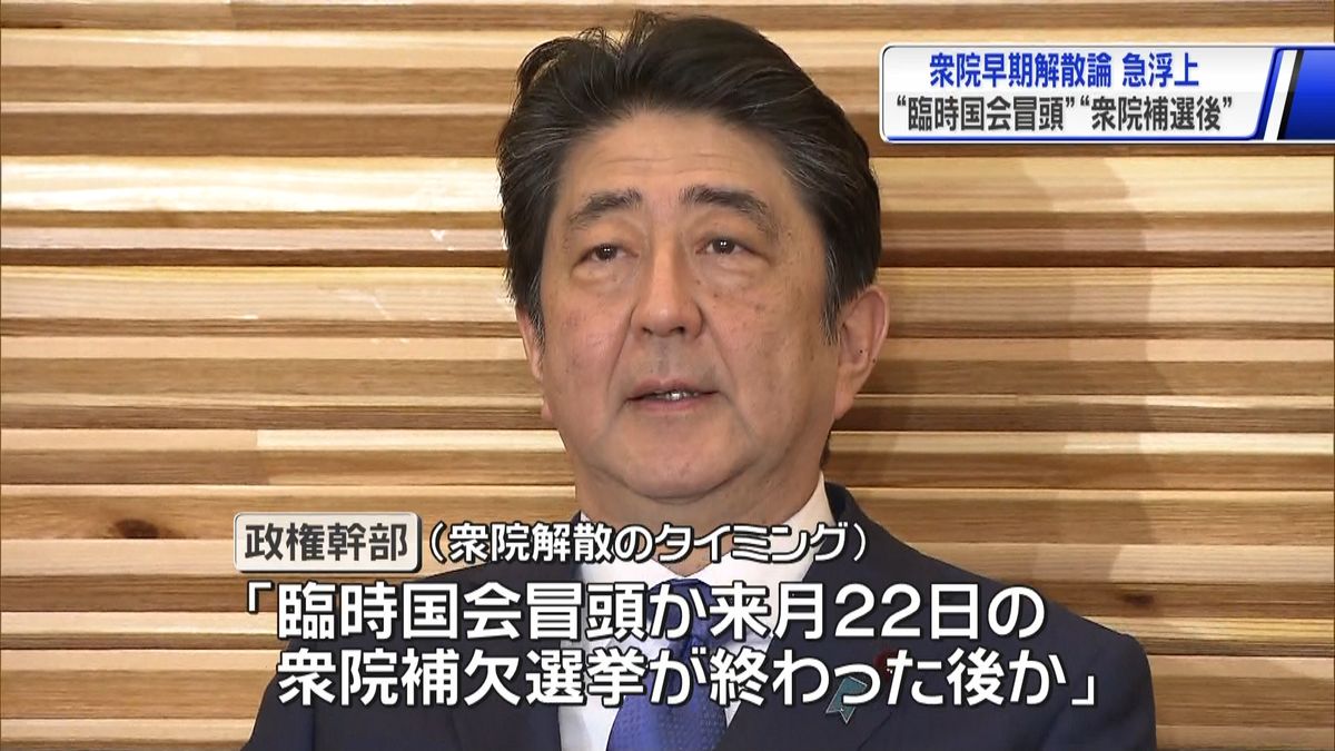 臨時国会冒頭か　衆院の早期解散論が急浮上