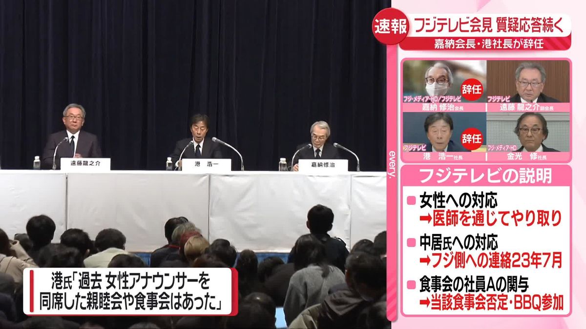 【フジテレビ会見　質疑応答】「女性社員を意に沿わぬ会食の場に誘ったことは？」　