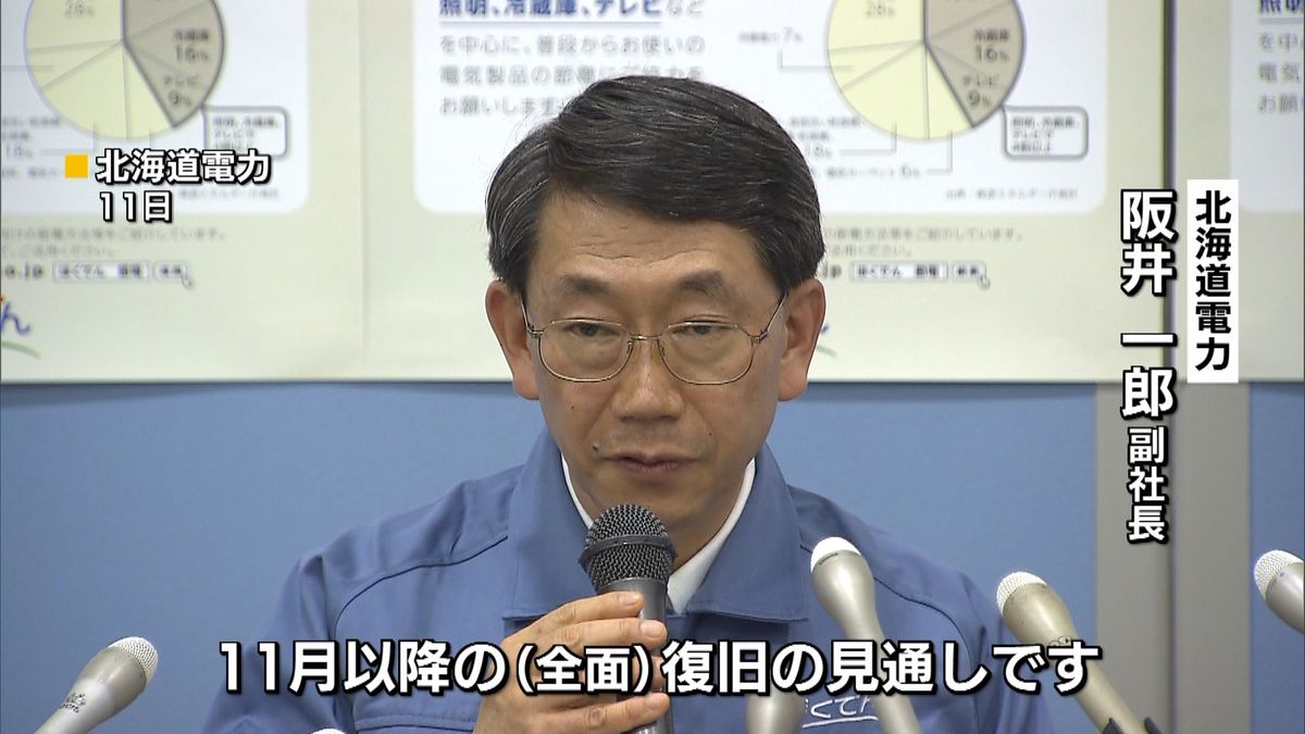 苫東厚真発電所　全面復旧は１１月以降に