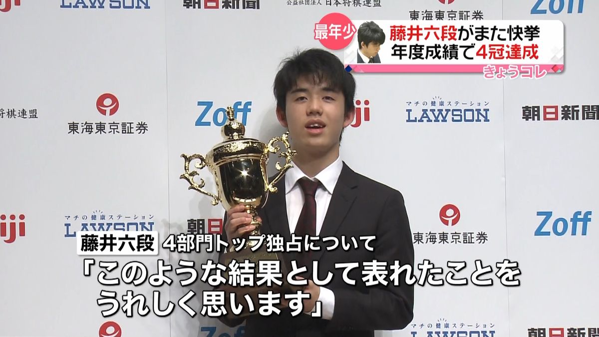 藤井六段（１５）　史上最年少で４冠達成