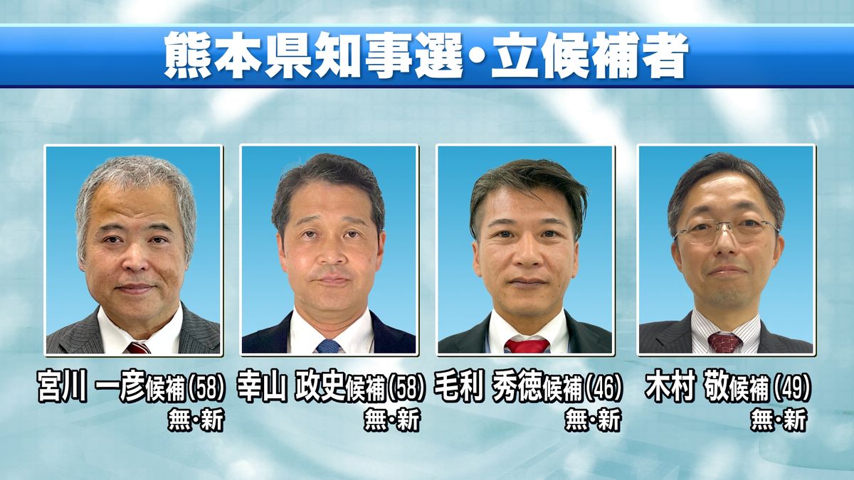 【速報】熊本県知事選告示 これまでに4人が立候補を届け出