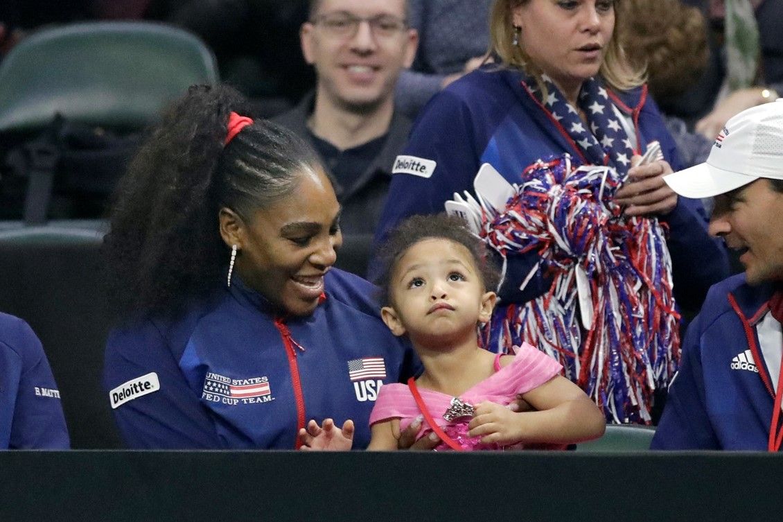 娘のオリンピアさんとセリーナ･ウィリアムズ選手(写真:AP/アフロ)
