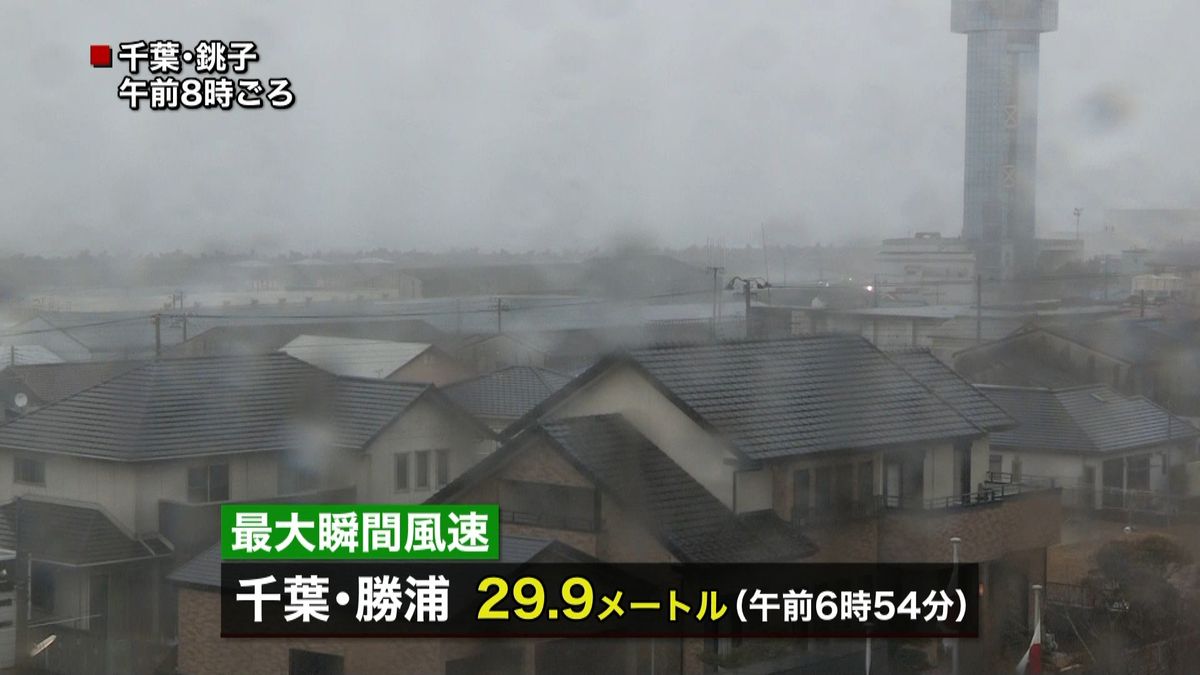 “春の嵐”勝浦で最大瞬間風速２９．９ｍ