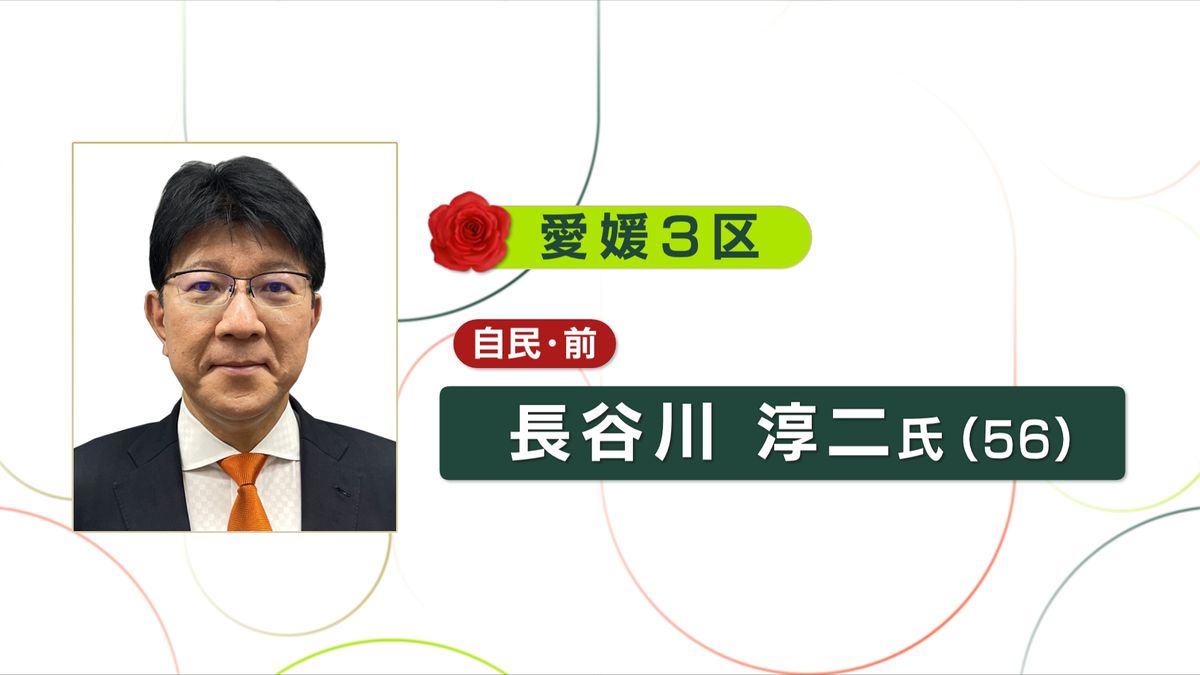 【速報】衆院選 愛媛３区 長谷川淳二氏に当選確実