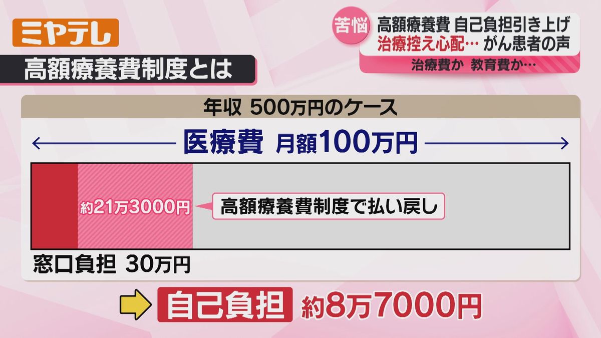 懸念される”治療控え”…がん患者の声、政府が”高額療養費制度”自己負担引き上げを検討（宮城）