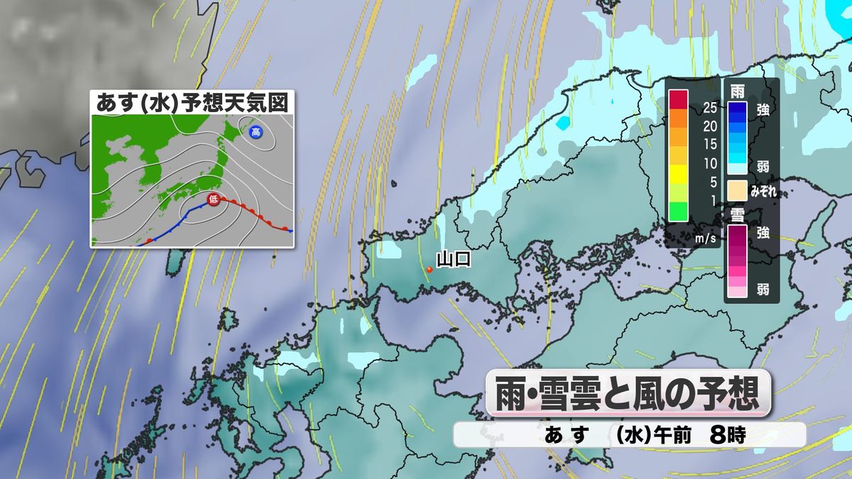 【山口天気 夕刊3/4】あす5日(水)は冷たい北風とにわか雨…そして寒くてもスギ花粉飛びスギのおそれ