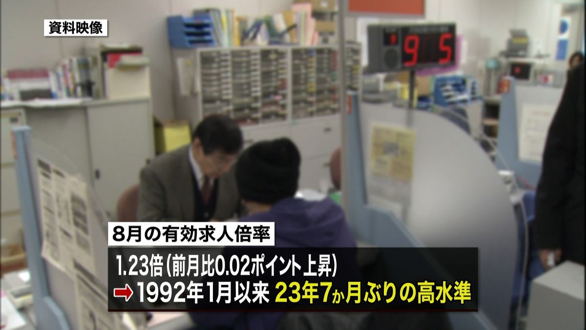 有効求人倍率　２３年７か月ぶりの高水準