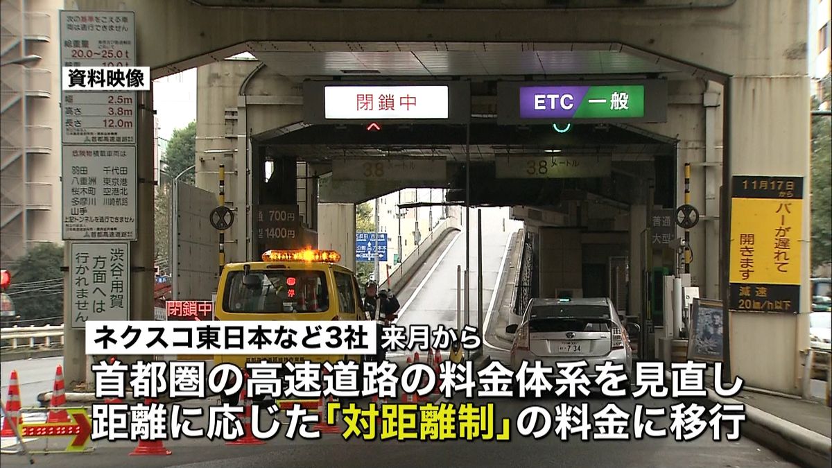 首都高、４月から新料金に　最大１３００円