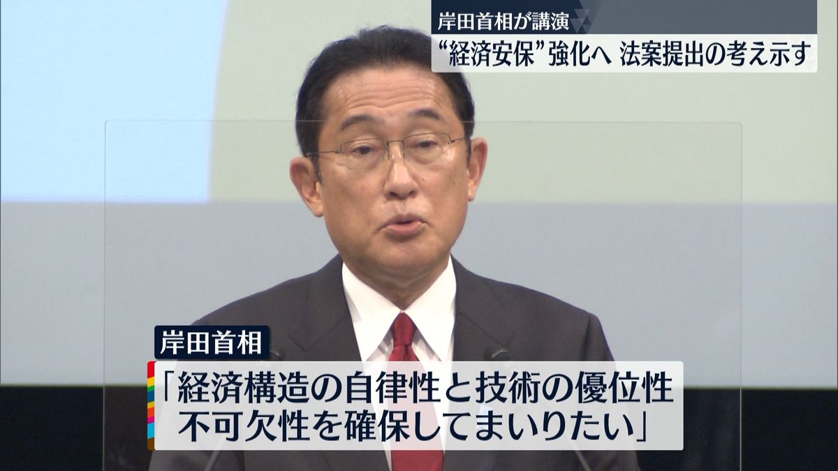 岸田総理　経済安保に新法案提出の考え示す