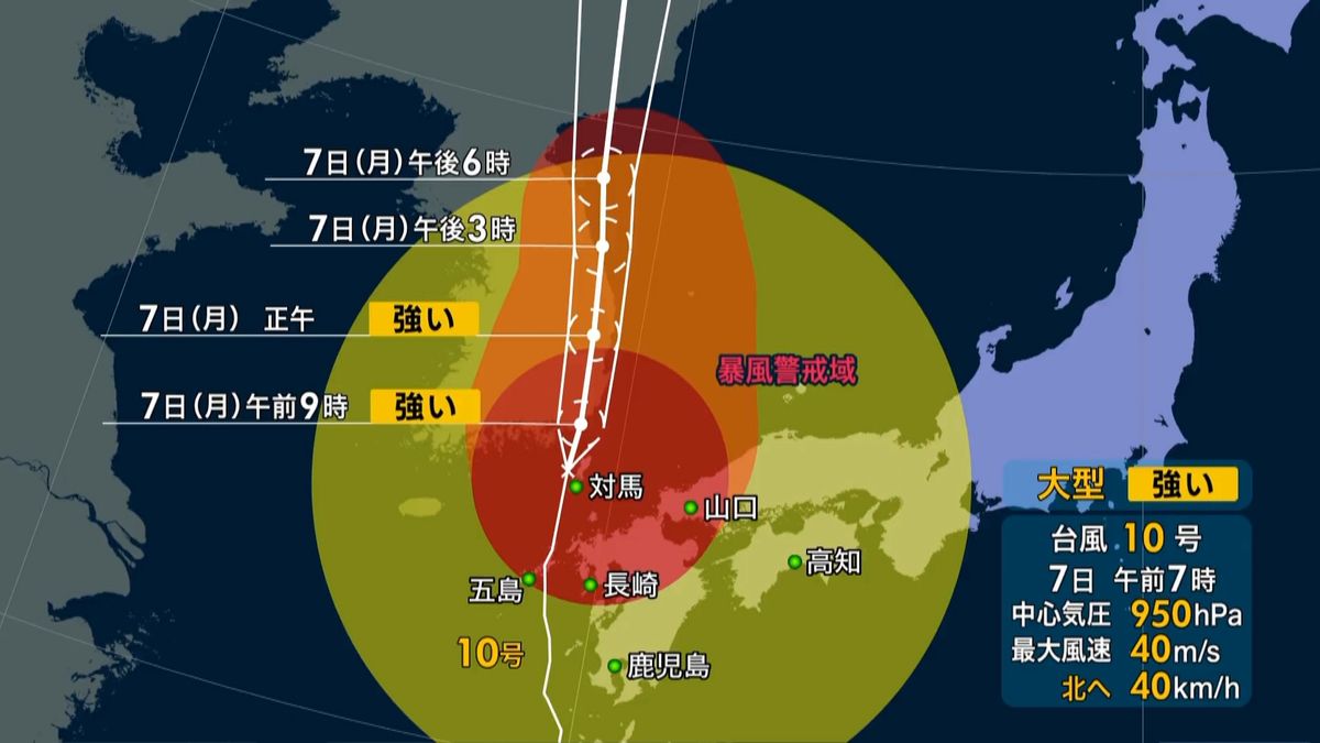 【解説】台風１０号、今後の進路（７時）