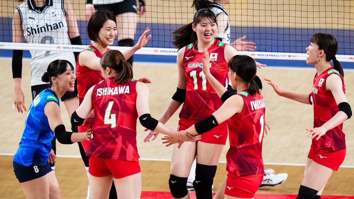 韓国にストレート勝利した女子バレーボール日本代表選手(C)volleyballworld.com