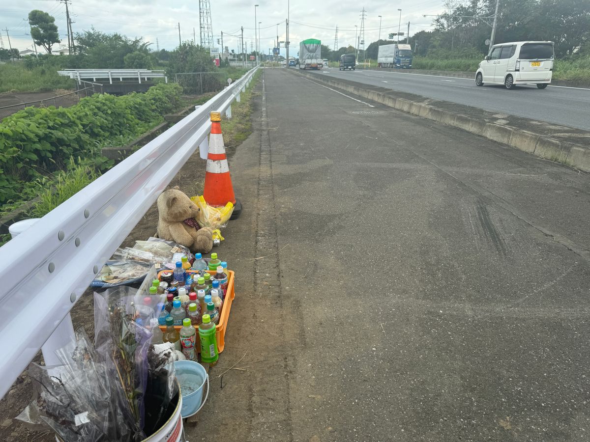 現在の事故現場（群馬・伊勢崎市）