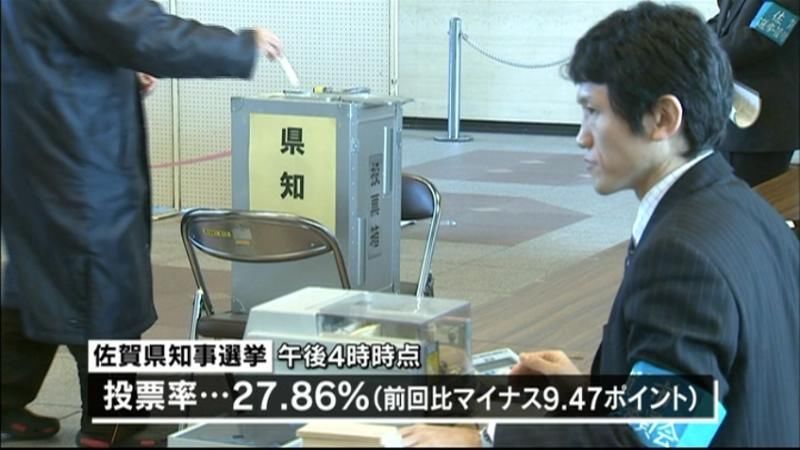 佐賀県知事選、投票率２７．８６％　１６時