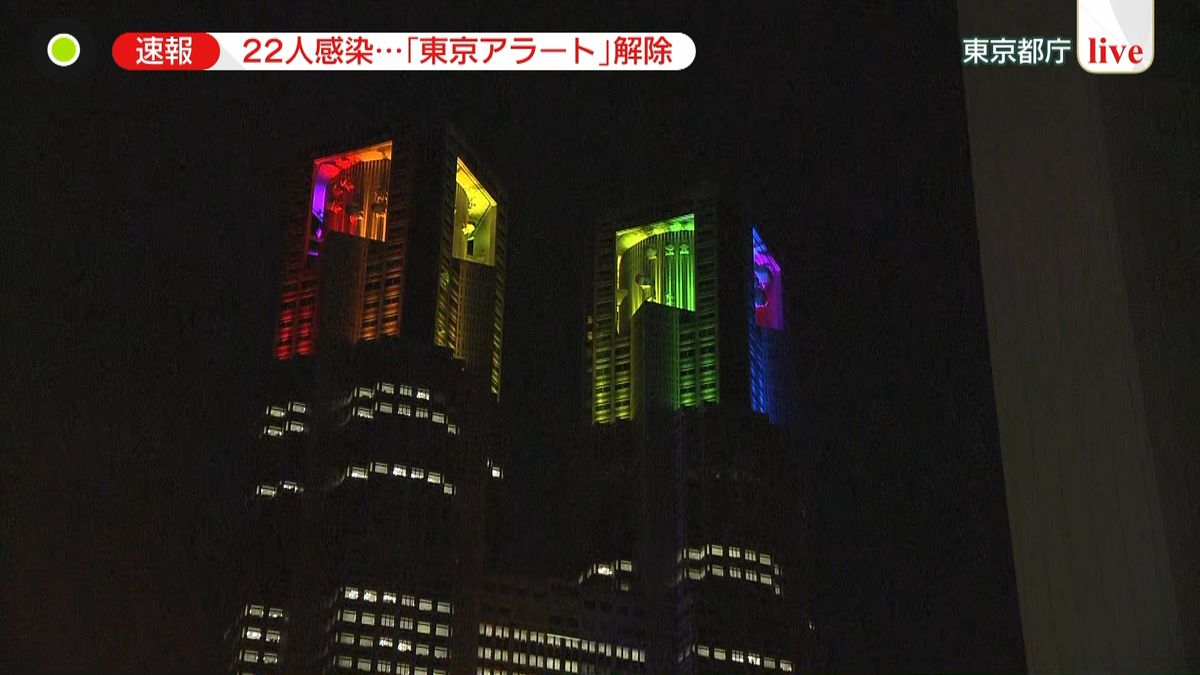 東京アラート解除　都庁も“台場”も虹色に