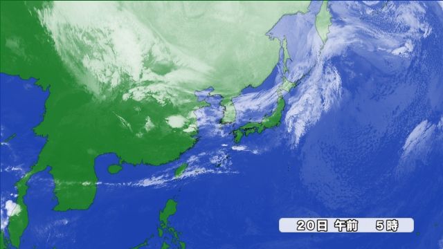 20日（火）午前5時の雲の様子