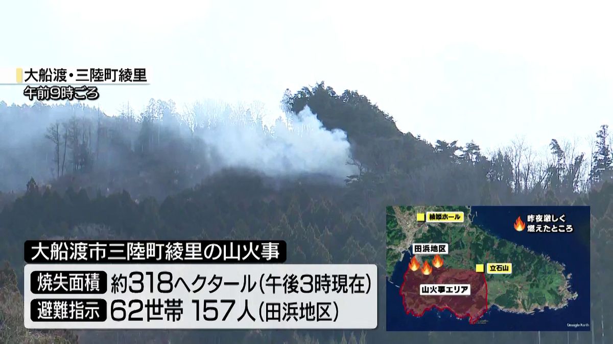 【大船渡の山火事】発生から5日目 鎮圧のめど立たず