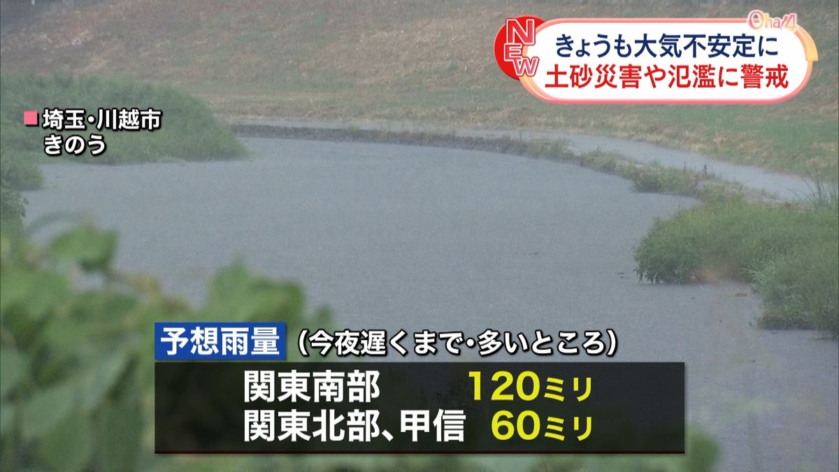 活発な雨雲は関東の東へ抜けつつも…13日も大気は不安定に