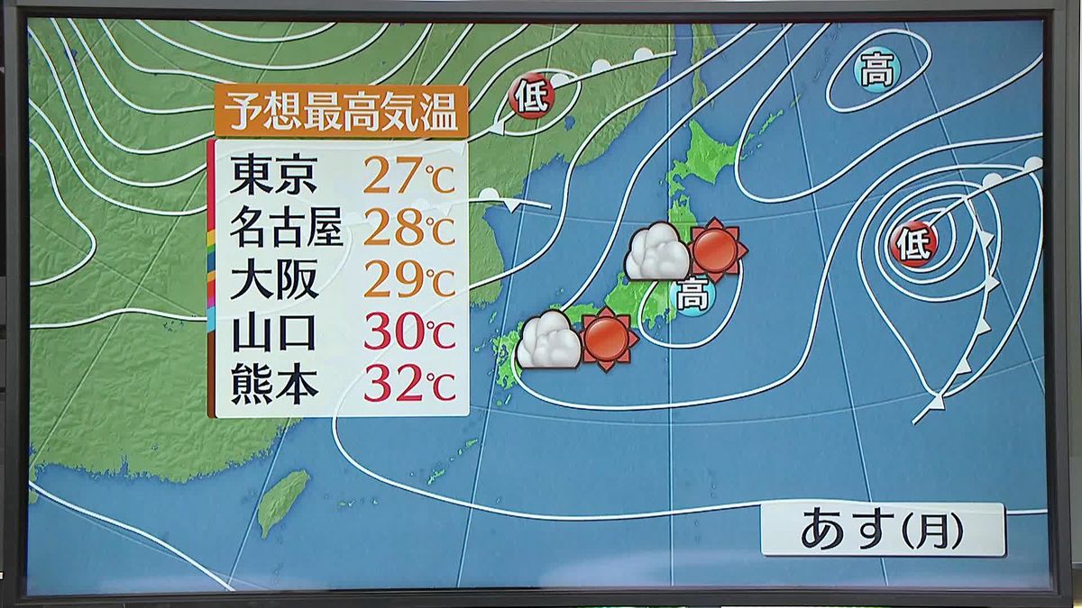 【天気】東京では5日(水)に雨も…来週末は11月並みの気温に