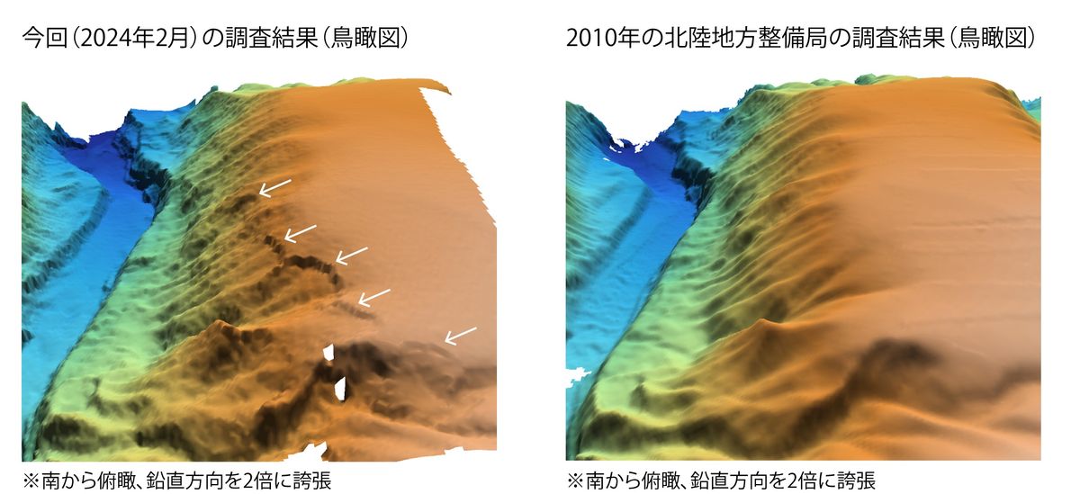 能登半島地震　富山湾の海底斜面崩落、広範囲で　海上保安庁