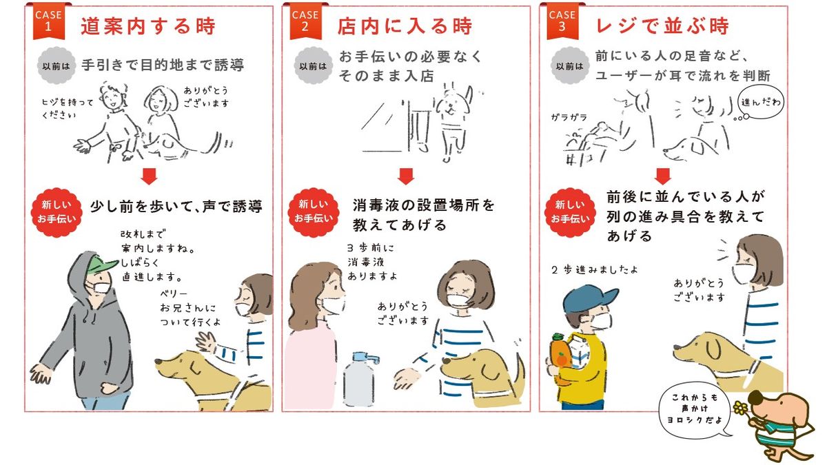 盲導犬ユーザーに声を～コロナ禍で呼びかけ